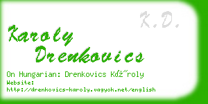 karoly drenkovics business card